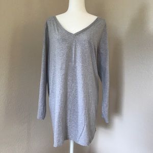 Woman Within Plus Size V-Neck Long Sleeve Tee